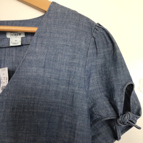 J. Crew Chambray Faux Wrap Dress, 12 - Picture 2 of 8